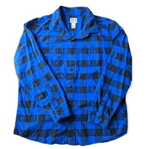 Adult Men L.L.Bean Large-Regular Flannel Shirt Slightly Fitted